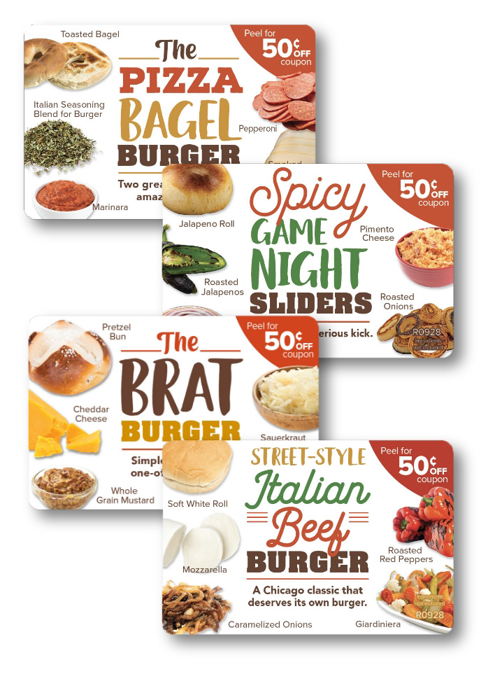 summer burger promo labels