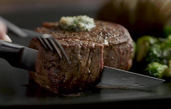 pan-seared filet mignon with garlic herb butter